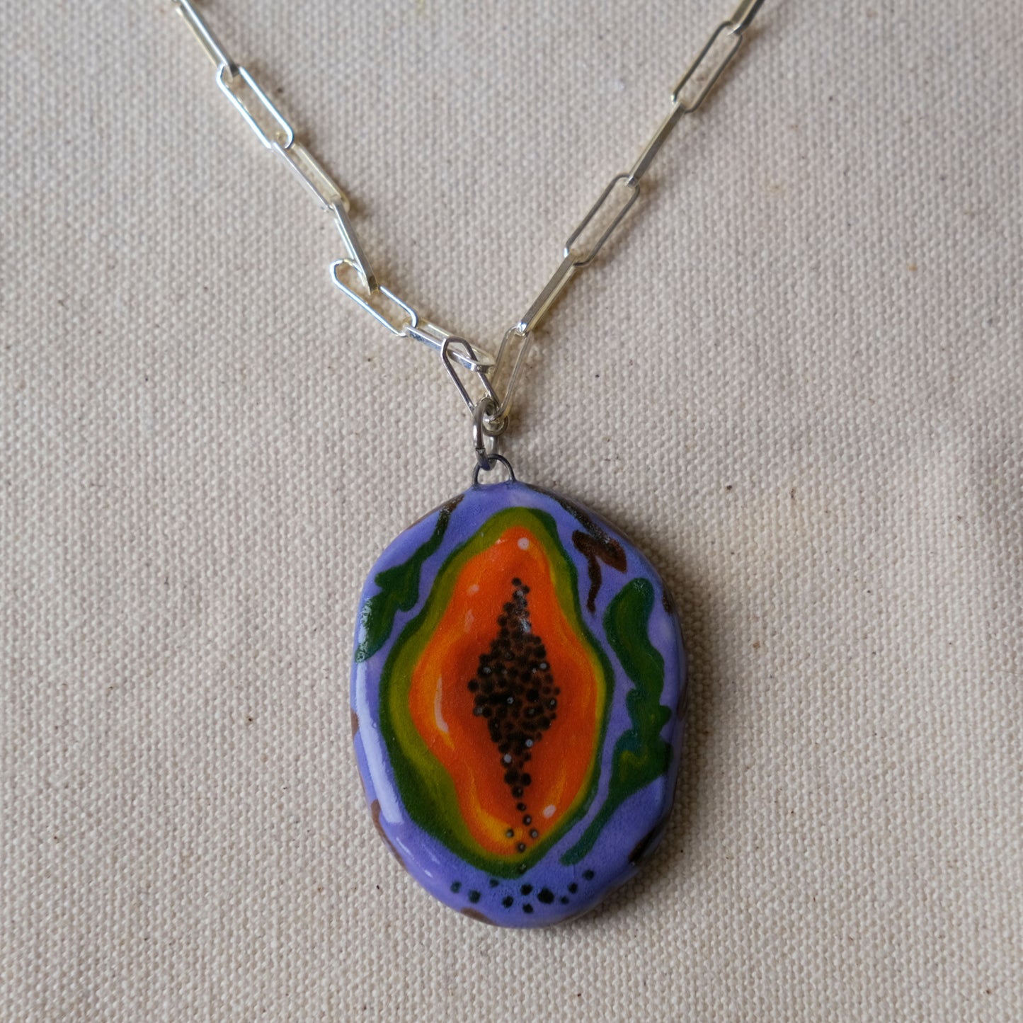 perfect papaya charm necklace