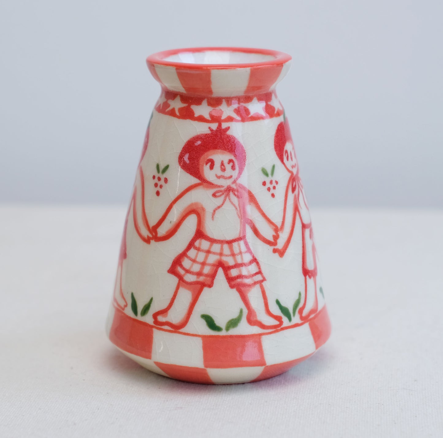 red fruits vase