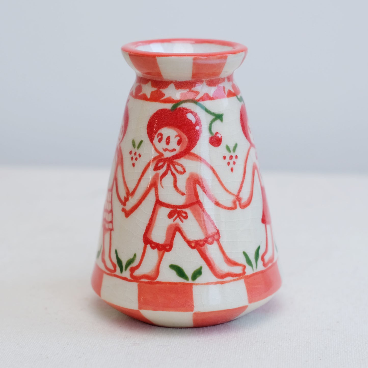 red fruits vase