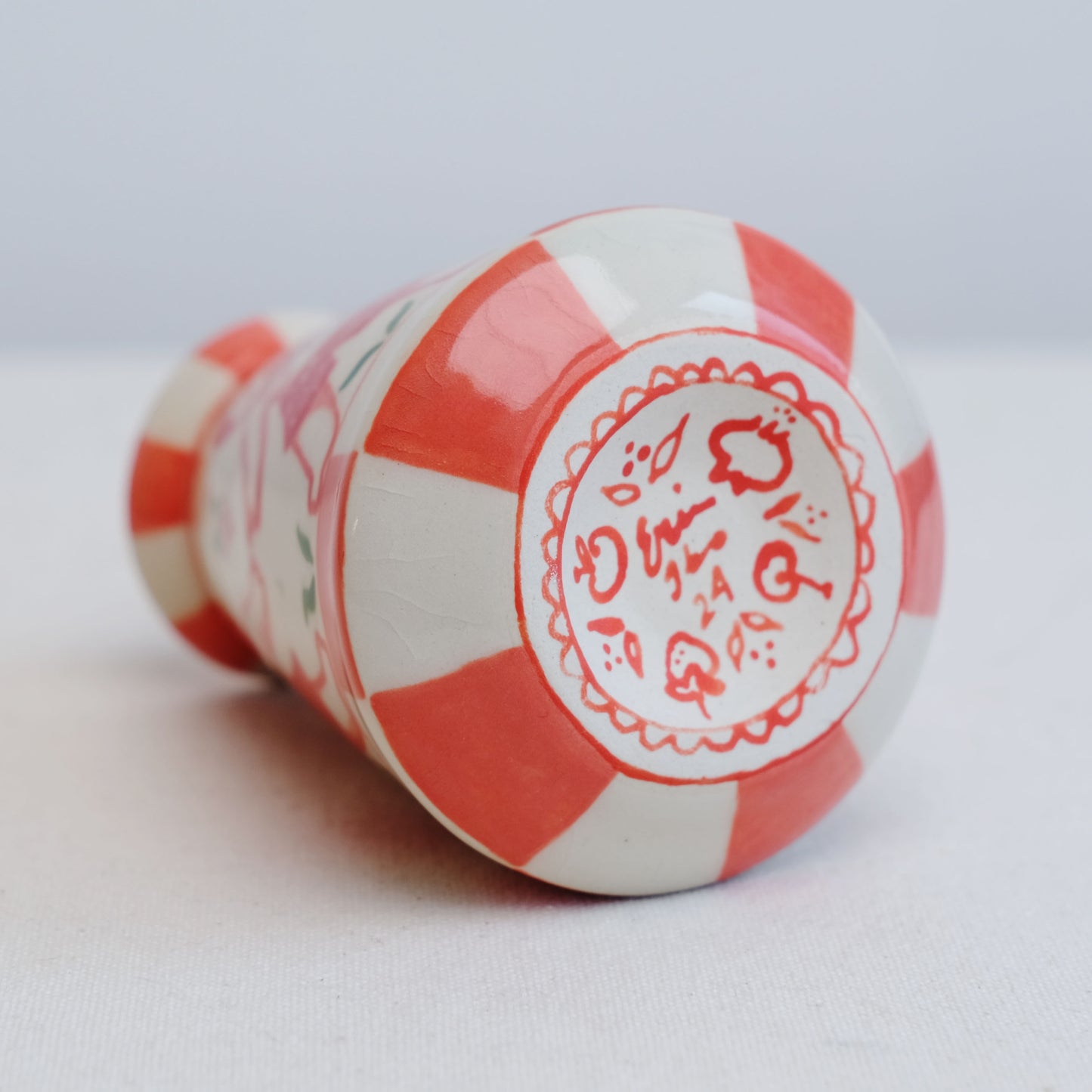 red fruits vase