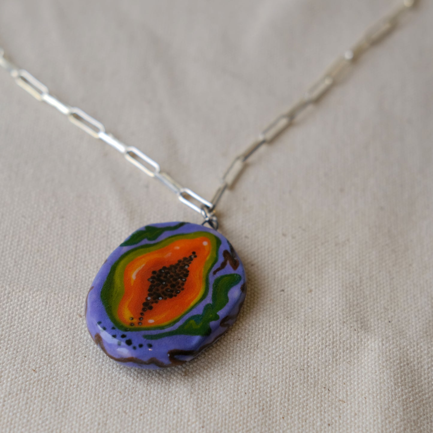perfect papaya charm necklace